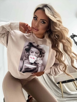 Dekatyzowana bluza ROLLER - jasny beż