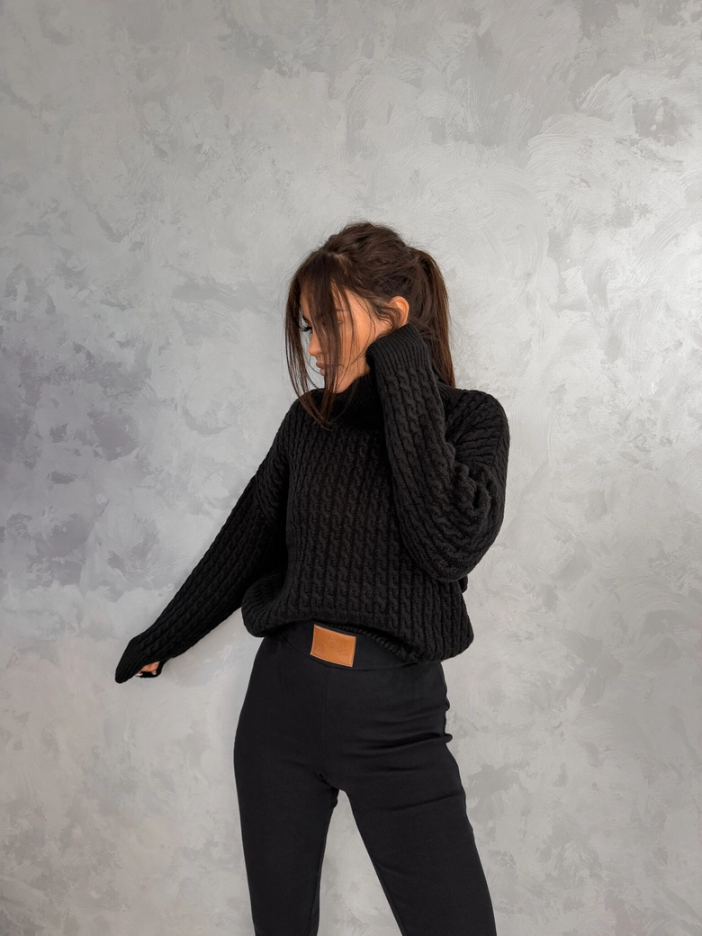 Sweter golf INKO - czarny E18269