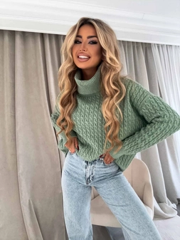 Sweter golf INKO - matcha