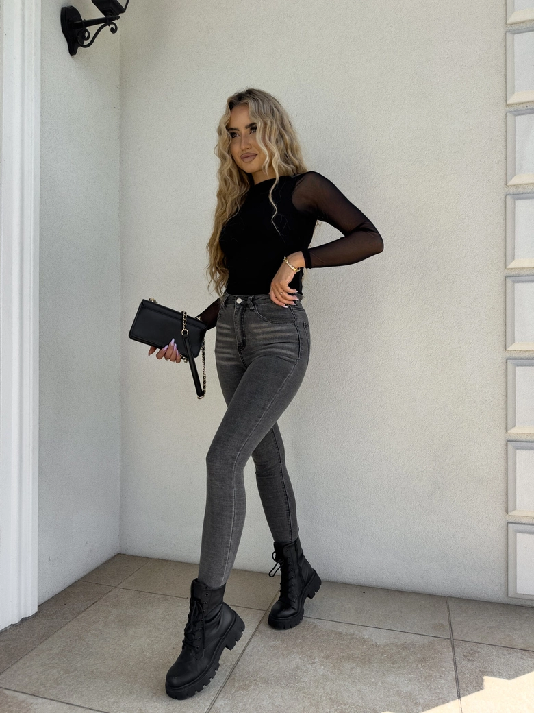 Bluzka SKIN IV transparent gładka - czarna C17154