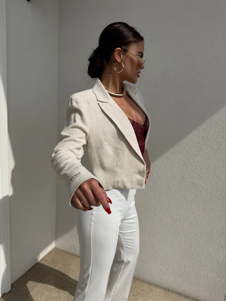 Marynarka SLIM natural - jasny beż