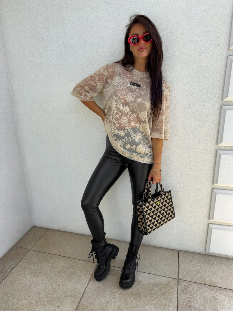 Bluzka T-shirt MARMARIS II koronka sun - jasny beż