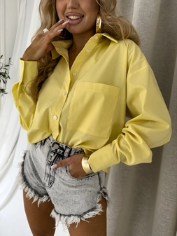 Koszula OVER SPRING POCKET – cytrynowa