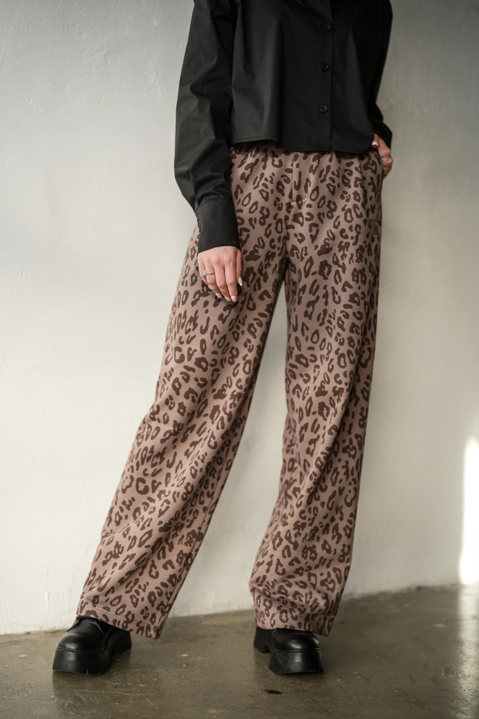 Spodnie damskie BG Mariah | cappuccino (print) T18462