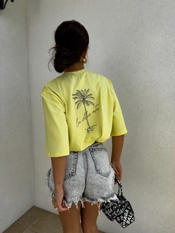 T-shirt PALMS – cytrynowy