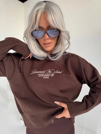 Sweter LOVE czekolada