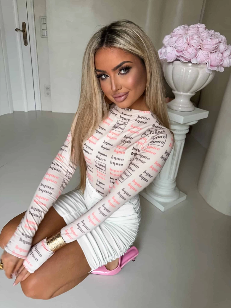 Bluzka SKIN MIU – jasny beż-koral