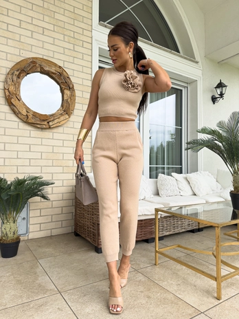 Komplet DELANI ROSE – ciemny beż