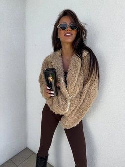 Kurtka futerko ILANIA – beżowa