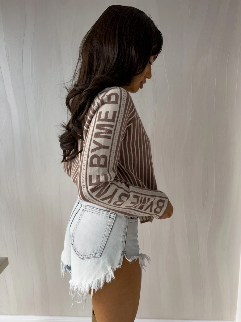 Sweter GABENA - ciemny beż E19397