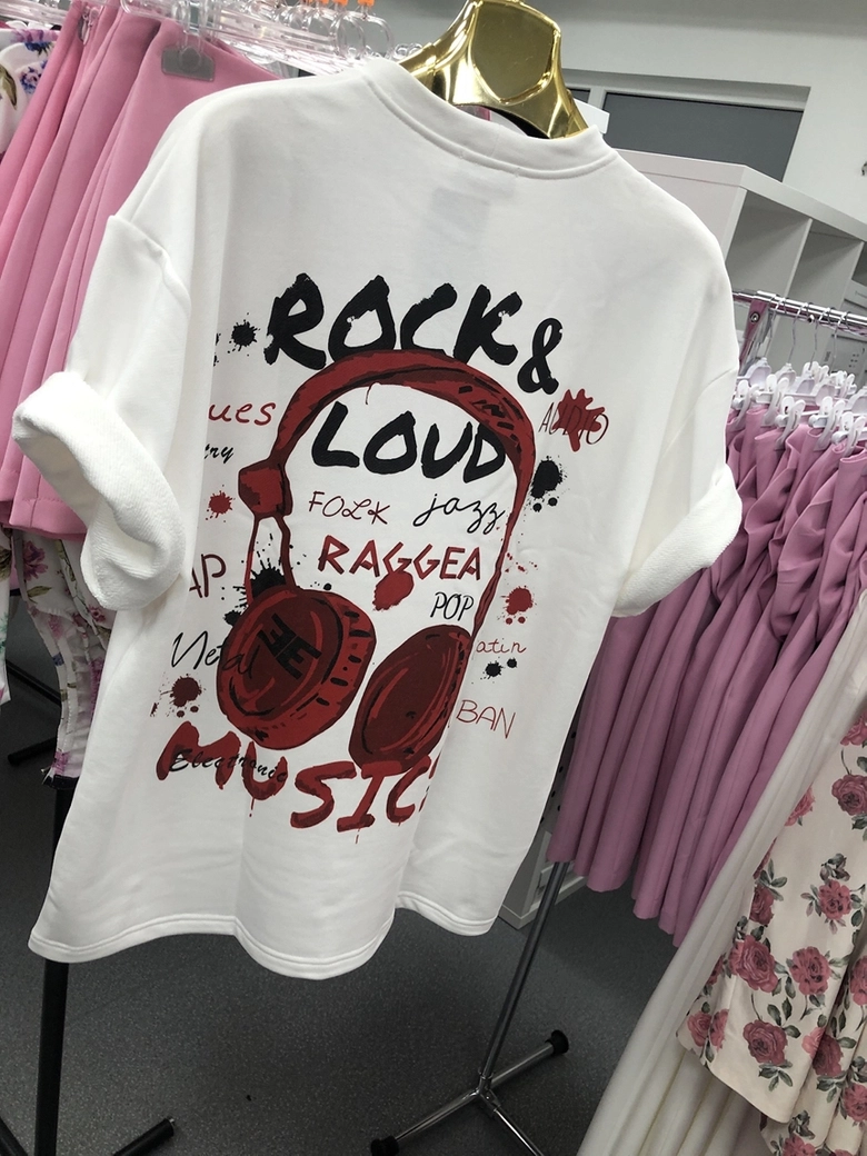 T-shirt one size ecru Rock & Music C15227