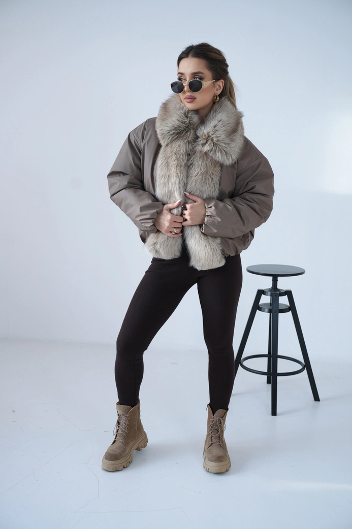 Kurtka damska BG Luxury | cappuccino