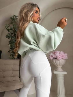 Legginsy FIT logo - ecru