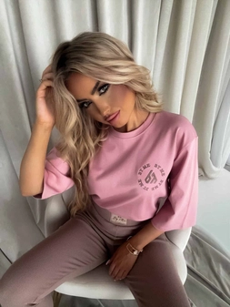 T-SHIRT PREMIUM - brudny róż