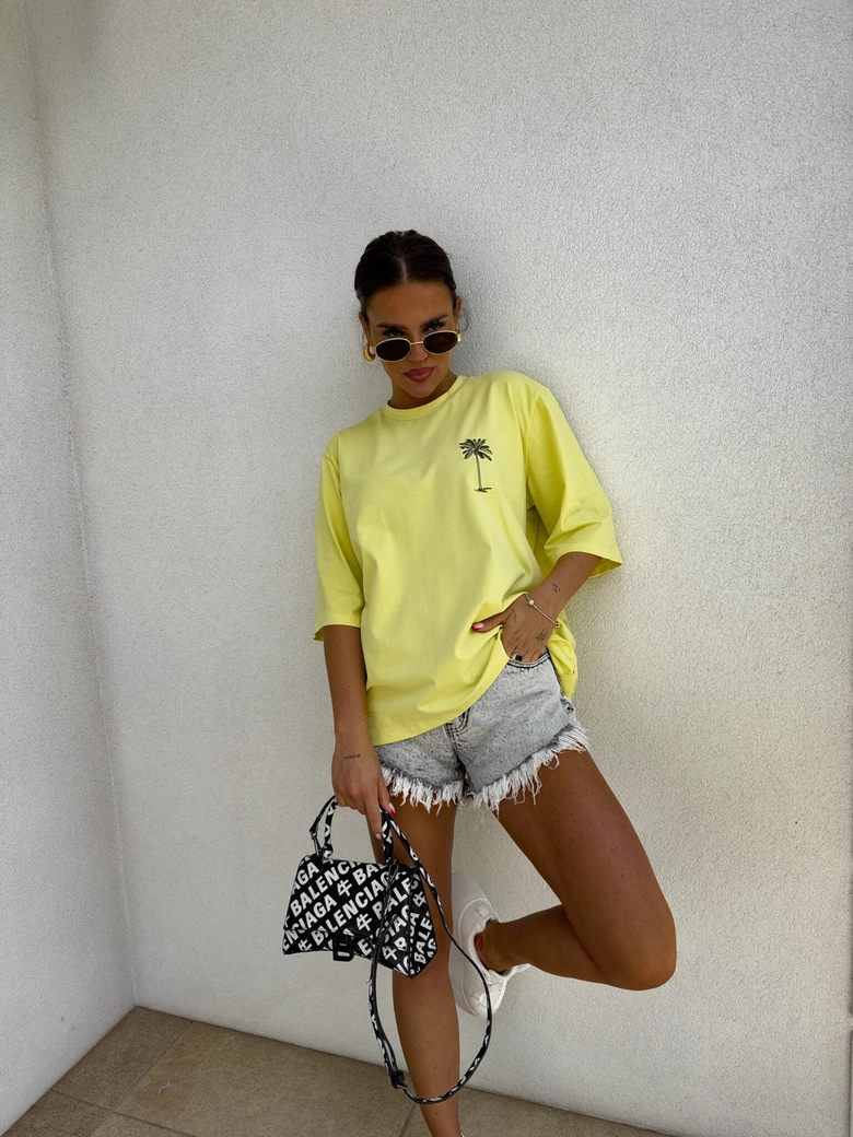 T-shirt PALMS – cytrynowy