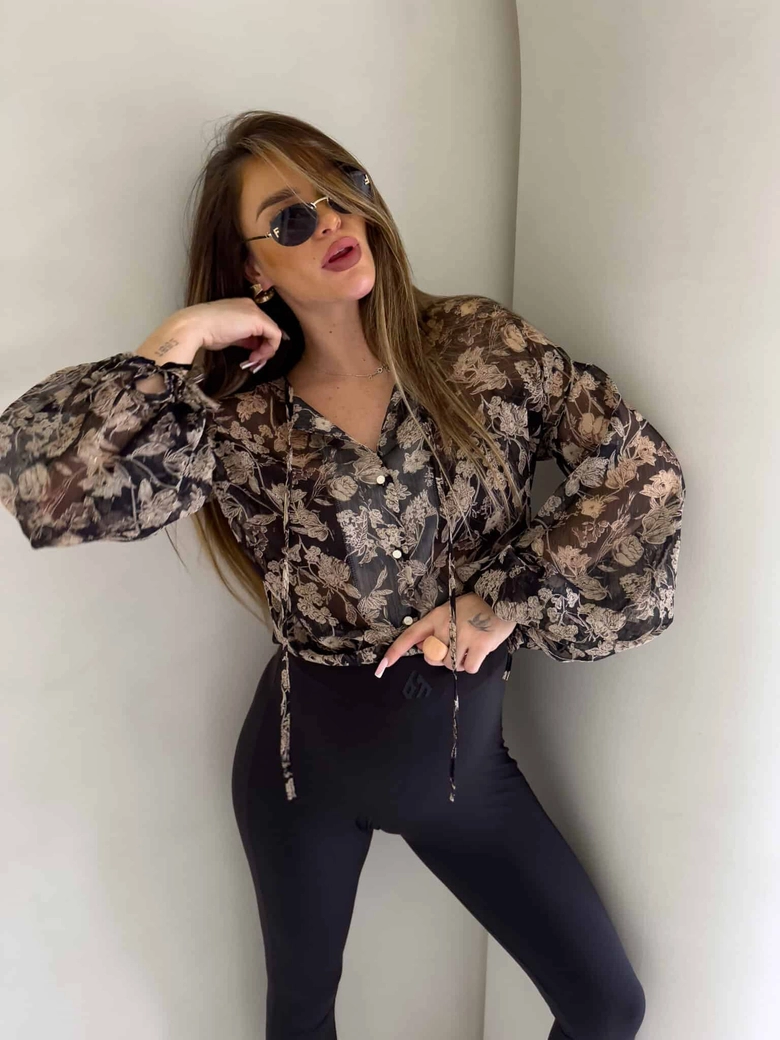 Bluzka LISBONA - flowers