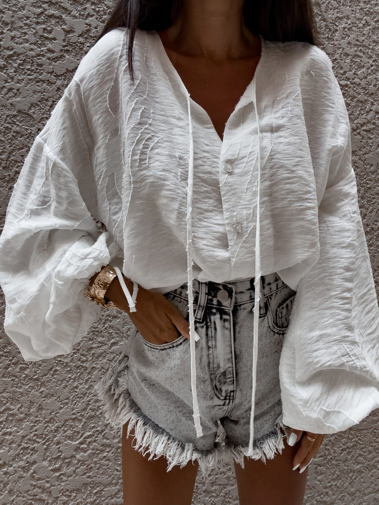 Bluzka BOHO wiskoza - ecru