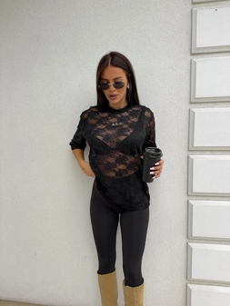 Bluzka MARMARIS II koronka new - czarna