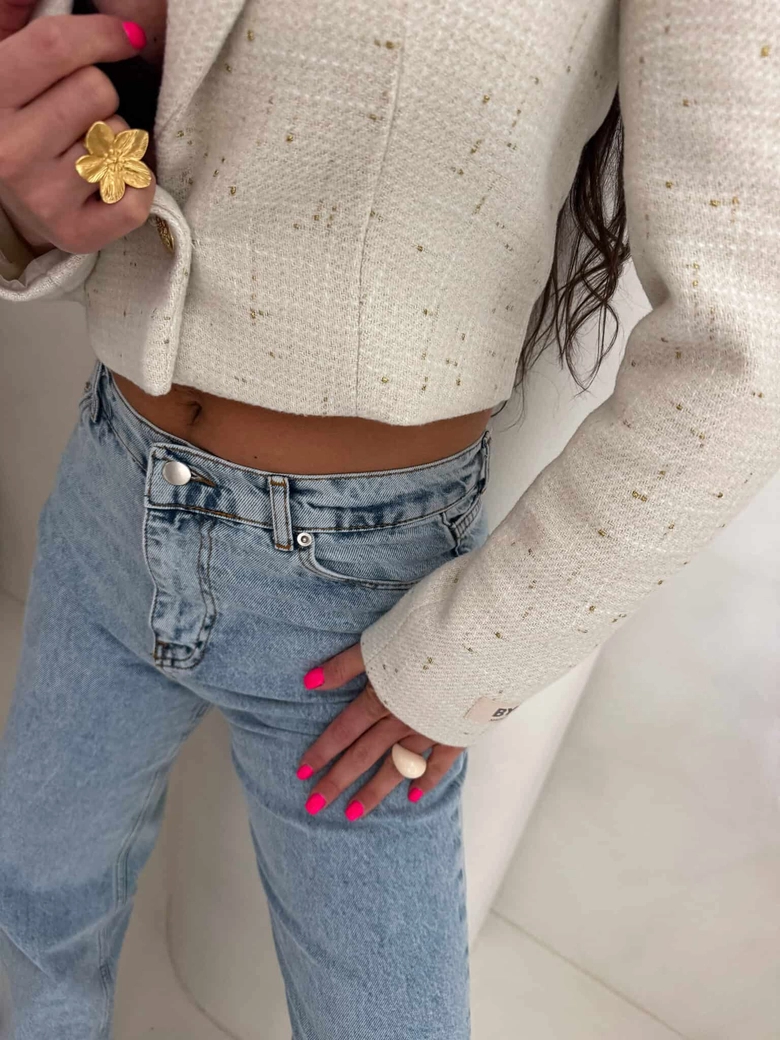 Marynarka SLIM gold - ecru