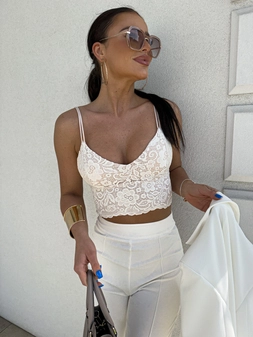 Top gorset KORONKOWY - ecru