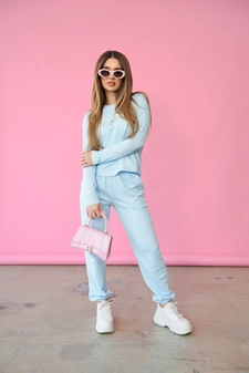 T-Shirt longsleeve damski BG Aria | błękit