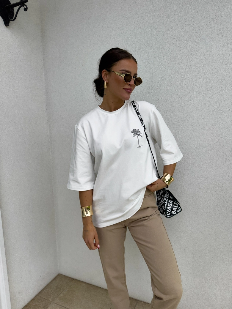 T-shirt PALMS – ecru
