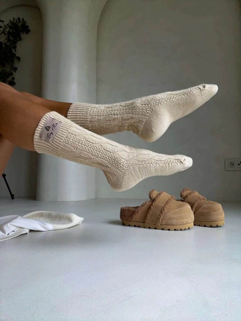 Skarpety WOOL – beżowe