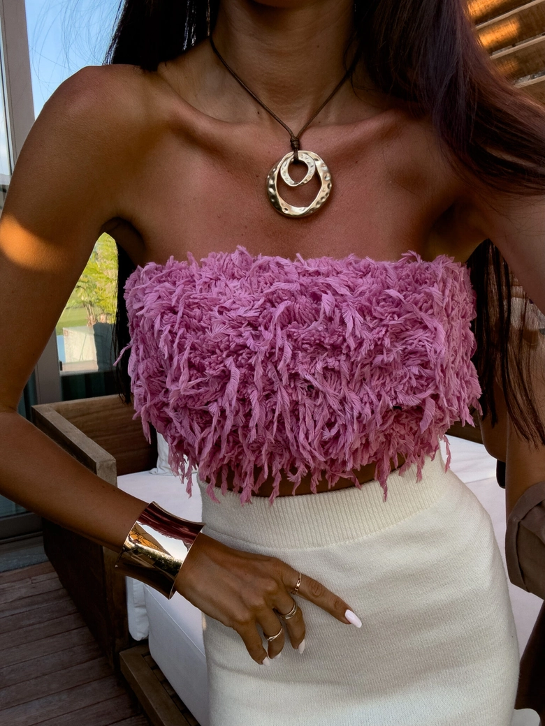 Top PIÓRA - różowe