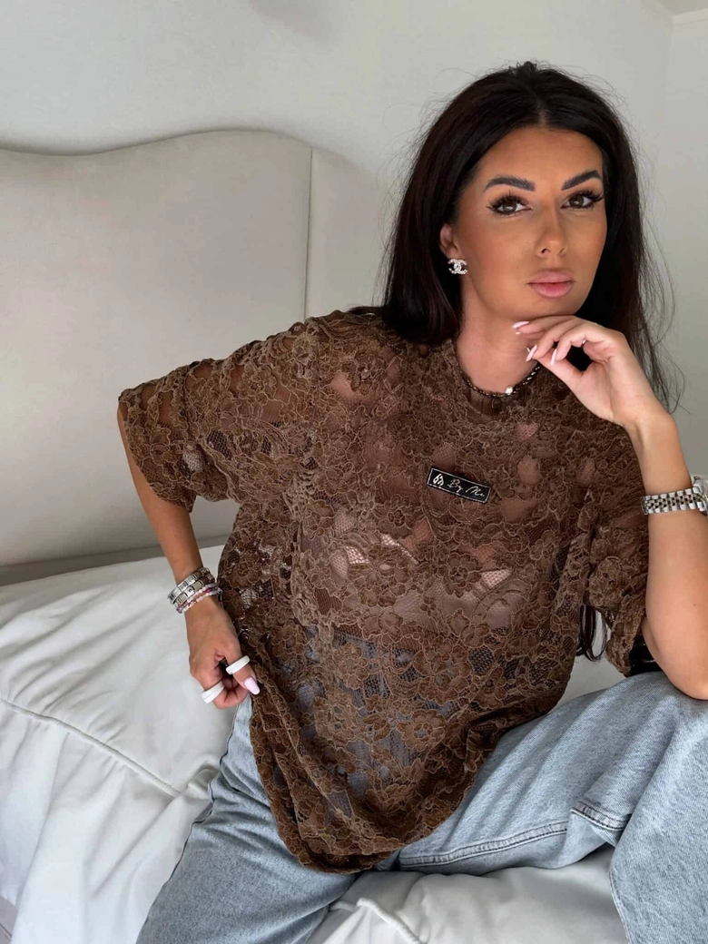 Bluzka MARMARIS welur - mleczna czekolada