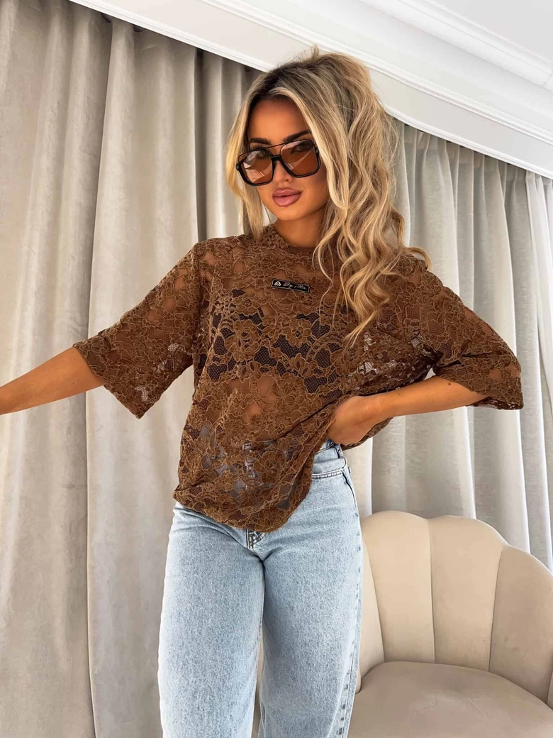 Bluzka MARMARIS welur - mleczna czekolada