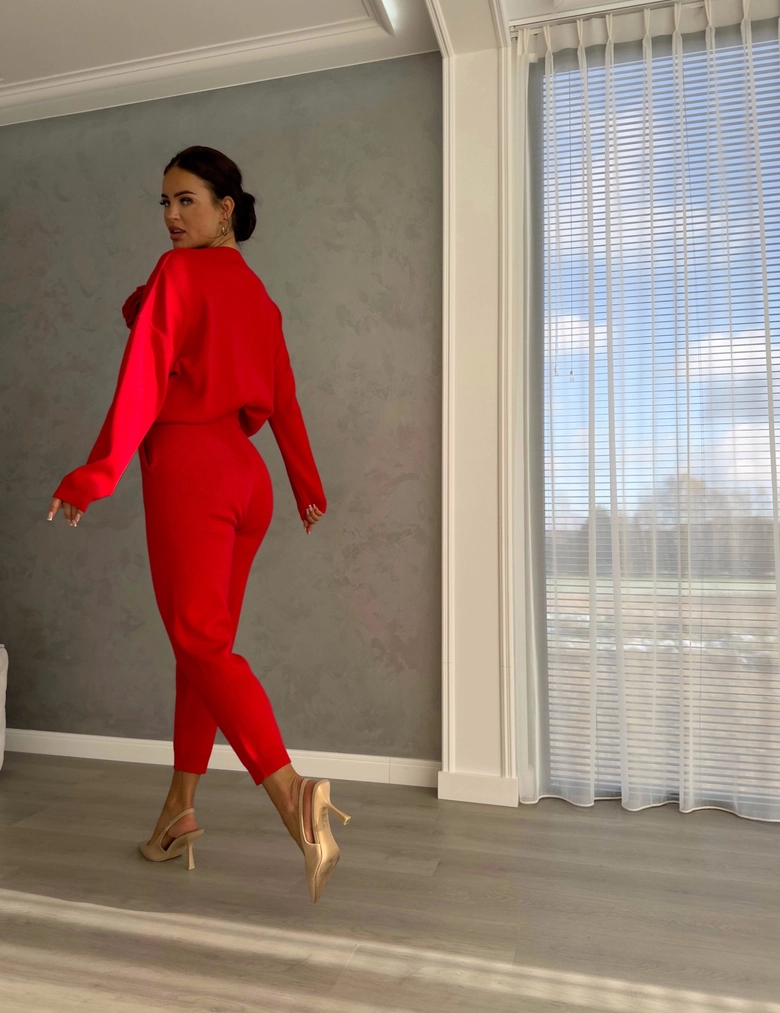 Komplet DELANI LONG – czerwony N19018