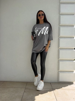 Tuniko sukienka t-shirt COLA - szara