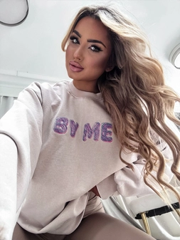 Dekatyzowana bluza POWER - jasny beż