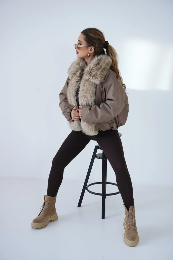 Kurtka damska BG Luxury | cappuccino