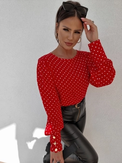 Bluzka MONICA kropeczki - czerwona C18616