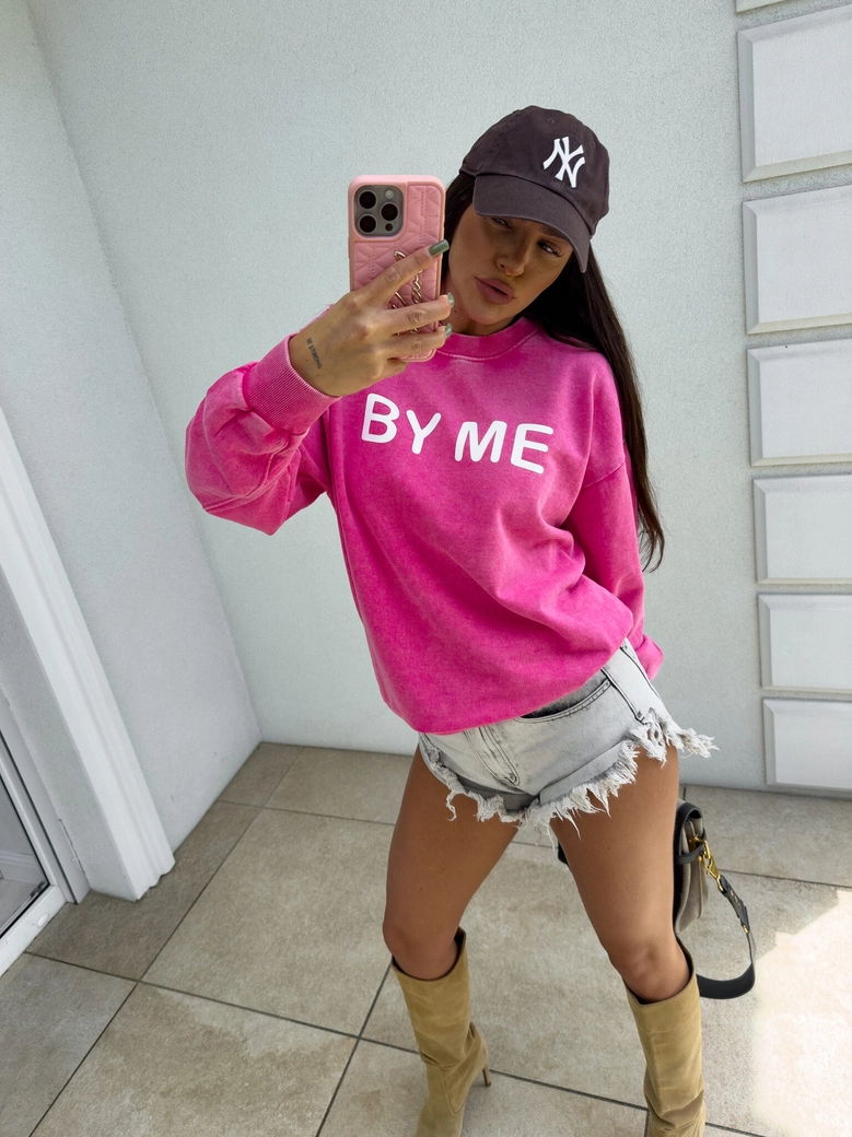 Dekatyzowana bluza DOSE - różowa