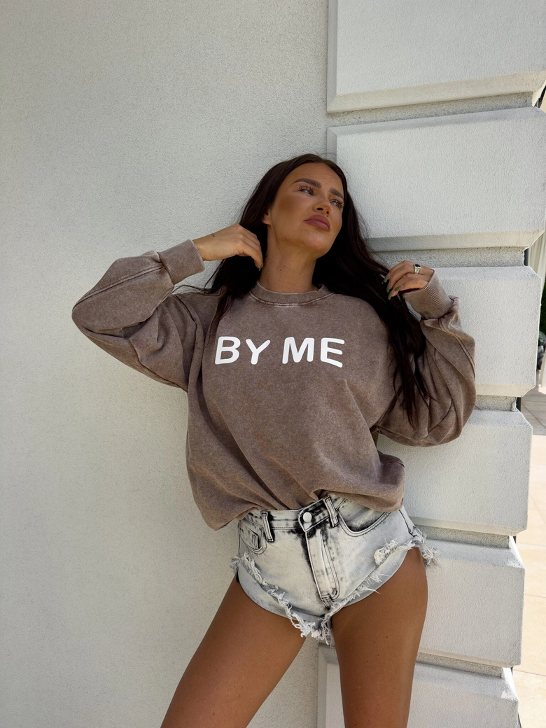 Dekatyzowana bluza DOSE - ciemny beż