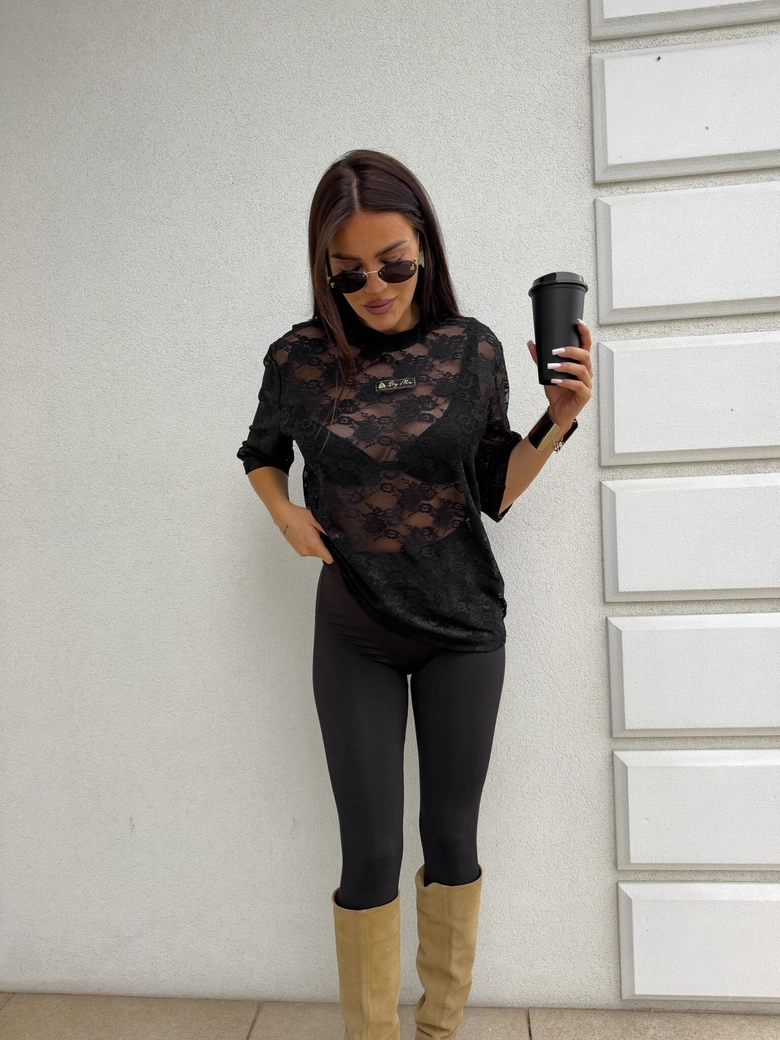 Bluzka MARMARIS II koronka new - czarna