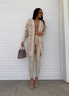 Spodnie woskowane KARL - beżowe