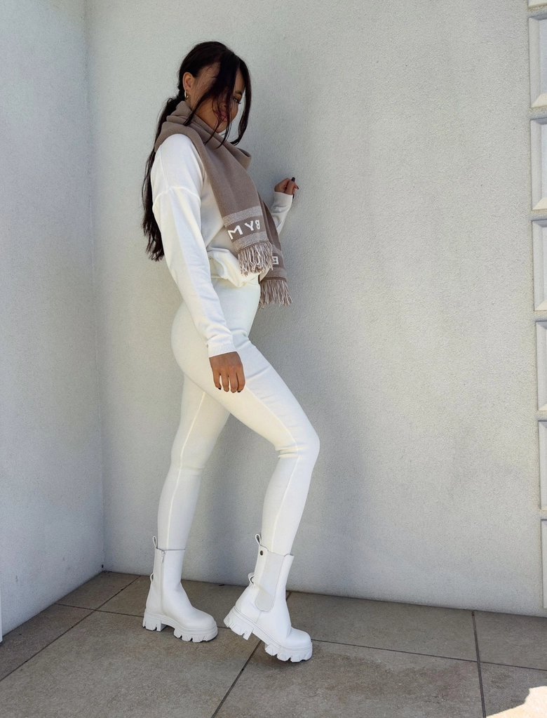 Legginsy COTTON - ecru G17997