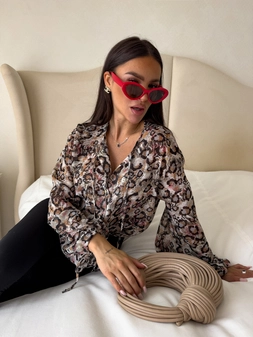 Bluzka BOHO wiskoza - panterka