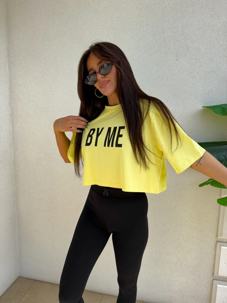 T-shirt pudełkowy KANSAS - cytrynowy