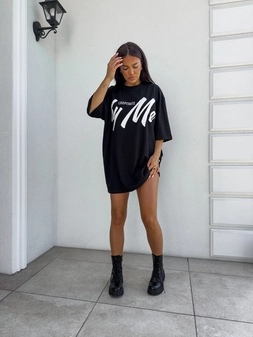 Tuniko sukienka t-shirt COLA - czarna