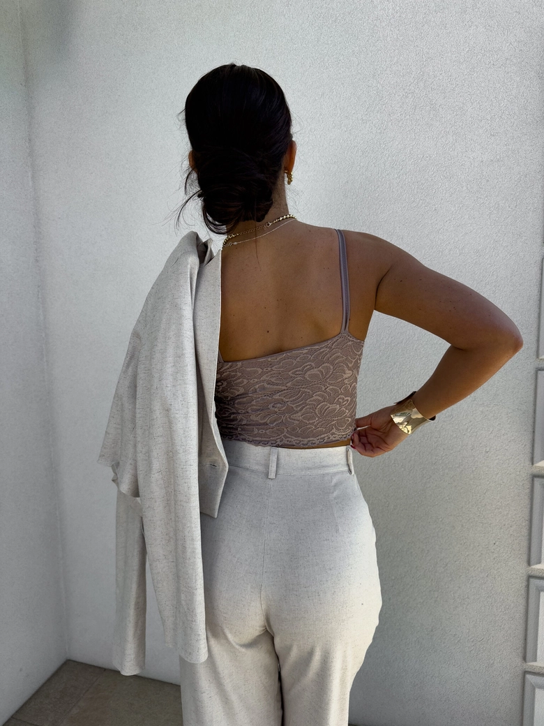 Top gorset KORONKOWY - mokka