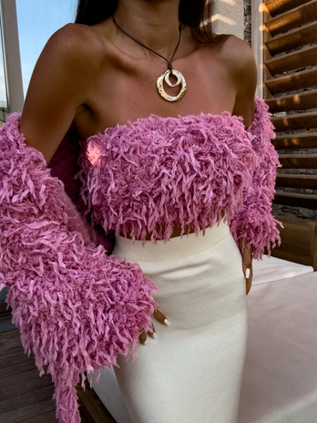 Top PIÓRA - różowe