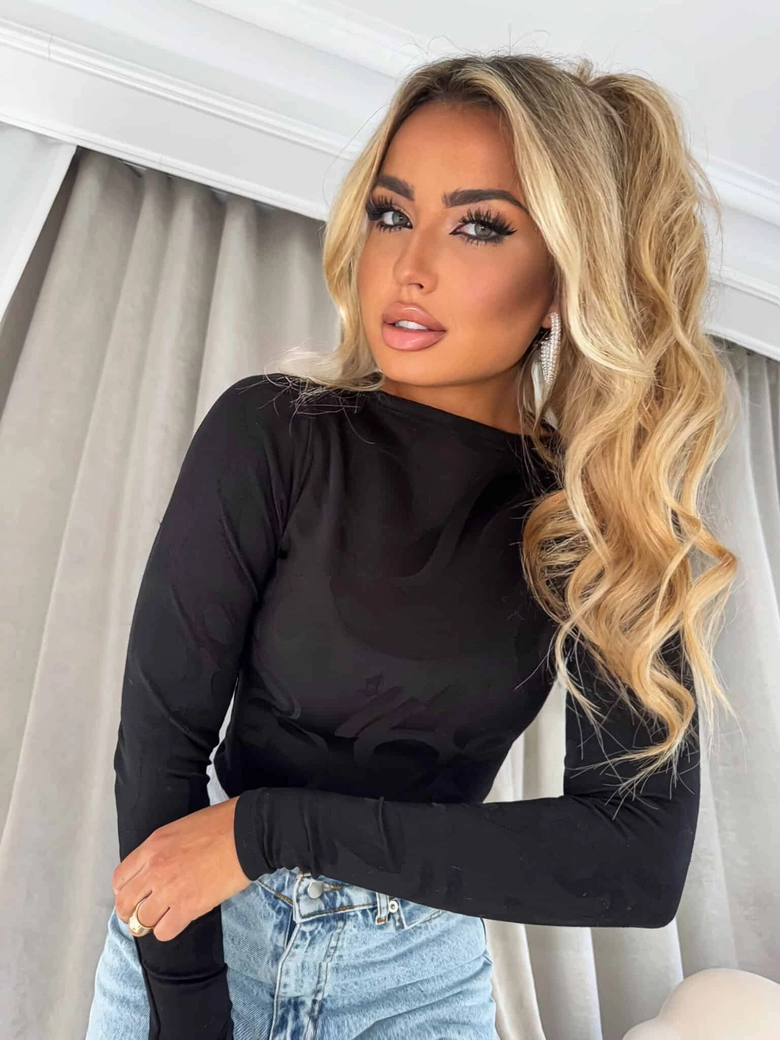 Bluzka SABRINA pianka - czarna