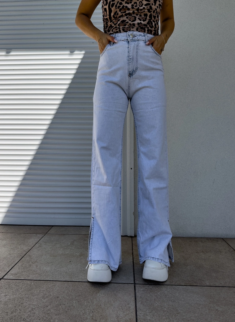 Jeansy MOM FIT FLARED – light jeans