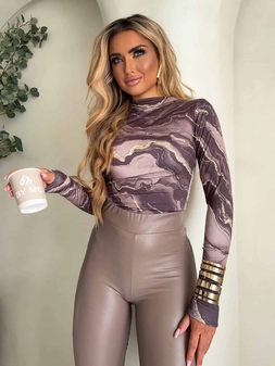 Bluzka SKIN MARMUREK – mokka