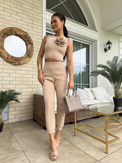 Komplet DELANI ROSE – ciemny beż