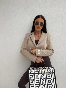 Marynarka dresowa SLIM - ciemny beż